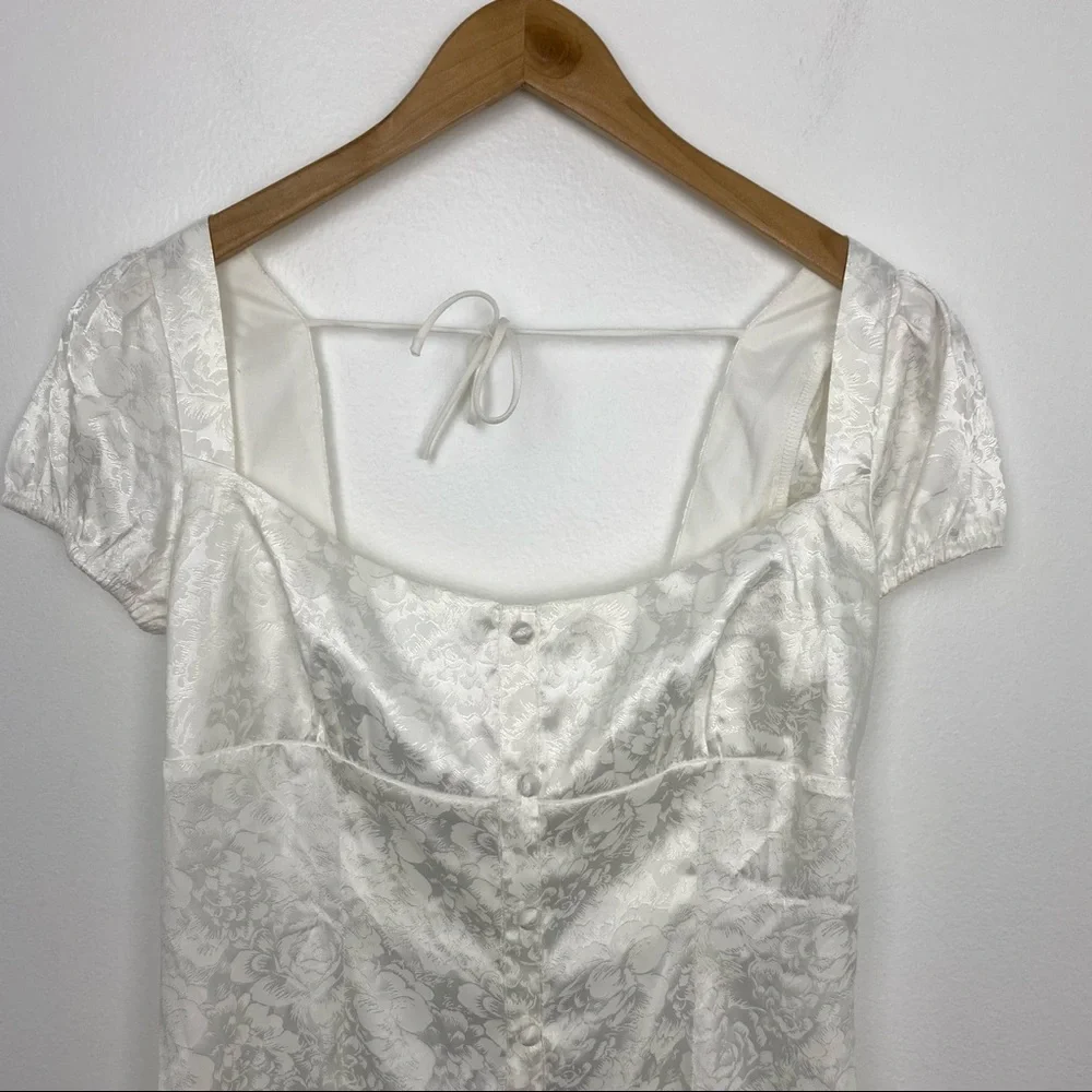 Princess Polly Tyra Mini Dress Sz 6 White Short Sleeve Bridal Bride Graduation - Picture 4 of 11